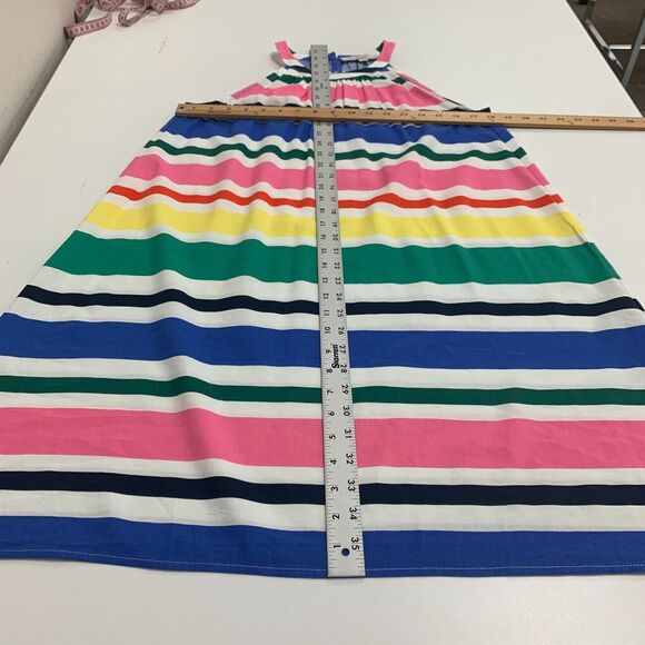 Loft Linen Blend Dress Womens Small Halter Ring Neck Striped Sleeveless Keyhole - Picture 7 of 13